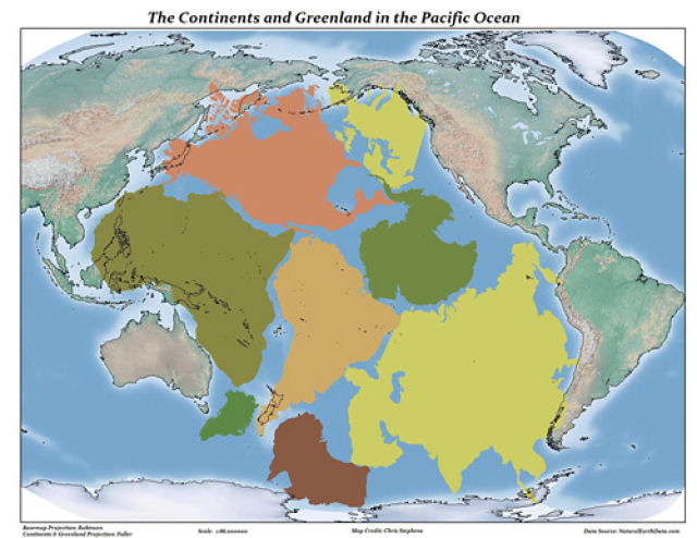 Todos os continentes cabem no Oceano Pacífico