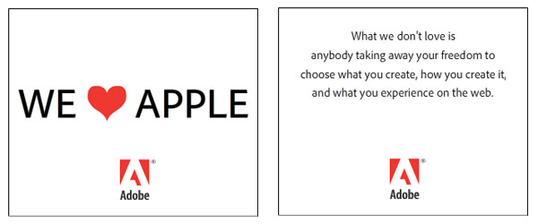 Campanha Adobe ama Apple