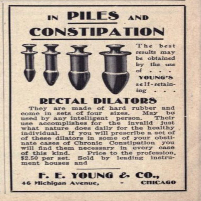 Dilatadores retais: um raro dispositivo médico dos anos 20