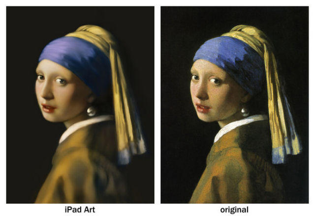 Artista japons recria o quadro Moa com Brinco de Prola em um iPad
