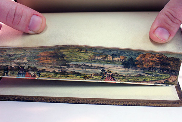 Encontradas pinturas do sculo XIX ocultas na face lateral das pginas de um livro