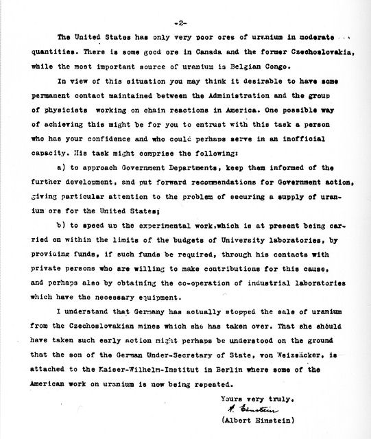 Carta de Einstein para Roosevelt - Pgina 2