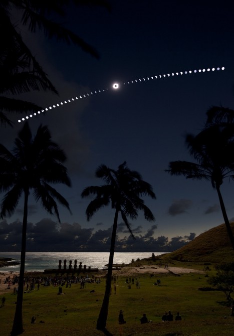 O Eclipse de Sol, desde a Ilha de Pscoa 