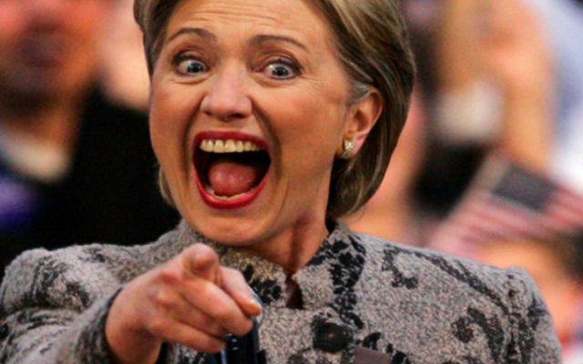 Hillary Clinton de boca aberta