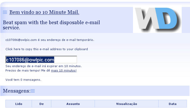 Email de 10 minutos