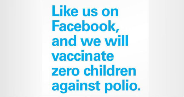 Unicef diz que os Likes do Facebook no salvam vidas