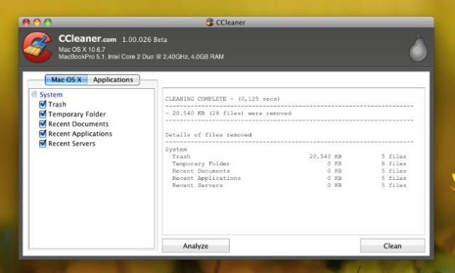 CCleaner agora tambm em Mac OS X