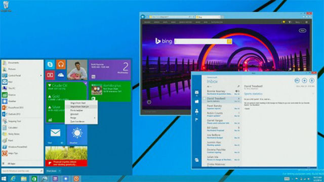 O menu inmicial para o Windows 8.1 voltar em agosto